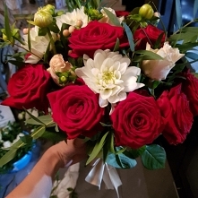 bukiet dalia, róża