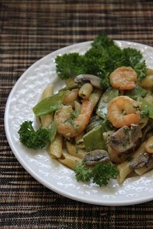 Penne z krewetkam