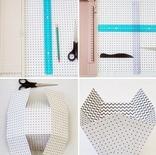 Koszyczek z papieru. Potrzebujemy kartkę papieru do scrapbokkingu lub cieńkiego kartonu o wymiarach 30cm x 30cm, nożyczki, klej i coś czym wykonany zagięcia papieru. Ja użyłam b...