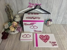 pudełko na koperty księga gości  kolor fuksjowy