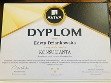 Dyplom uzyskania tytułu KONSULTANTA AVIVA