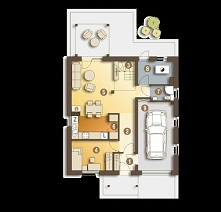 Jarząbek II to współczesna  niewielkiego domku - budownictwo ekonomiczne, energooszczędne i racjonalnie w eksploatacji. Jarząbek II zaprojektowany w tradycyjnej murowanej techno...