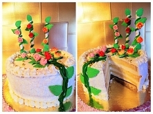 Tort śmietankowy .
Różany  ogród