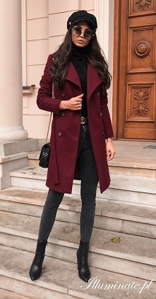 Wełniany płaszcz z guzikami z kolekcji illuminate.pl