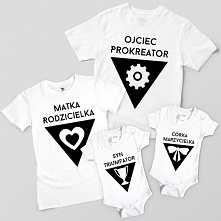 komplet dla rodziny 2+2 - koszulki dla rodziców i bodziaki dla dzieci