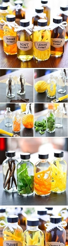 Ekstrakty
wanilię, skórkę z pomarańczy, cytryny lub mięte zalewamy wódka, zamykamy - przechowujemy w chłodnym, ciemnym i codziennie potrząsamy. Nie trzymamy w lodowce. Wanilię n...