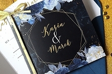 zaproszenie zimowe granatow...