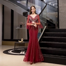 Wysokiej Klasy Burgund Sukienki Wieczorowe 2020