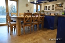 Rustykalny stół do kuchni lub jadalni wykonany w mojej stolarni. Stół jest drewniany,stylizowany na stary