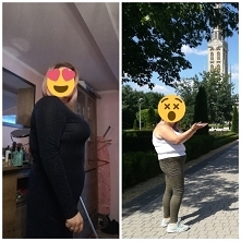 15 kg różnicy, po 3 miesiącach bez ćwiczeń sama dieta. Ja jestem zadowolona 