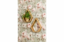 dekoracyjne półki ścienne w kształcie diamentów wykonane z litego drewna azuko.pl