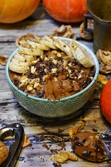 Proteinowy, kakaowy krem daktylowo-dyniowy