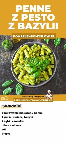 Penne z pesto z bazylii