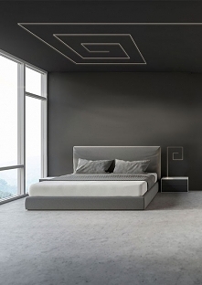 Nowoczesne oświetlenie LED w sypialni. Sprawdź pozostałe inspiracje na klusdesign pl