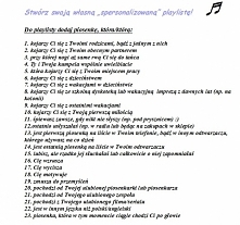 Ta lista została zainspirowana jedną ze zszywek na mojej tablicy o nazwie "25 Songs,25 Days". Można dodawać też swoje propozycje do tej listy, można też niektóre pomin...