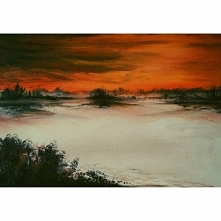 Moje pierwsze podejście farbami olejnymi do płótna. nawet nie wyszło tak źle.