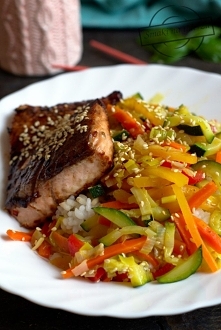 Łosoś teriyaki