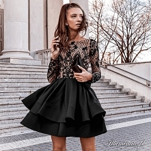 Czarna, rozkloszowana sukienka na wesele z kolekcji illuminate.pl <3