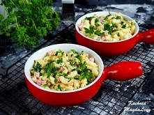 Makaron z szynką i serem