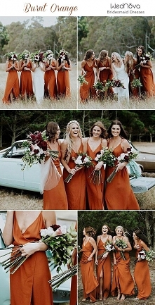 burnt orange bridesmaid dress