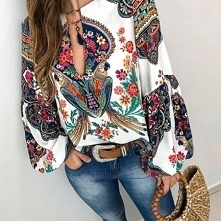 Piękna bluzka z etnicznym h...