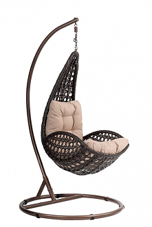 Kokon Luna huśtawka, wiszący fotel - Brązowy/Beżowy