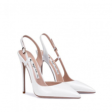 Piękne Kość Słoniowa Zużycie ulicy Slingback Sandały Damskie 2020 10 cm Szpilki Szpiczaste Sandały