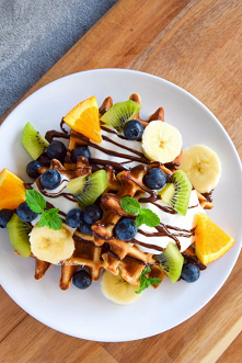 Owsiane gofry bananowe.