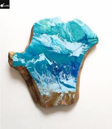 Jak malować na drewnie - fale oceanu - acrylic pouring