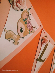 Girlanda z sarenką na roczek. 

#girlanda #baner #diy #roczek #urodziny #dekoracje #sarenka #łania #dekoracje3d