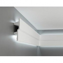 Nowoczesna gładka listwa przysufitowa oświetleniowa LED MDB150 firmy Mardom Decor z kolekcji Prestige. Sztukateria zbliżona kształtem do modelu MDB115 Mardom. Profil nowoczesny ...