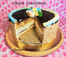 Ciasto   orzechowe  z  masą   z  masła  orzechowego .