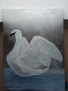 Sprzedam obraz glamour łabedz na srebrnym tle. Wymiary 80x60. Cena 600 zł.Kontakt: ola.rysunek@gmail.com