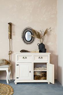 biała komoda woskowana, kom...