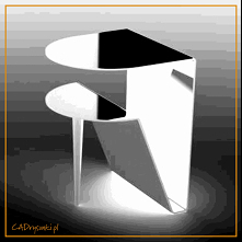 Półokrągłe biurko do salonu