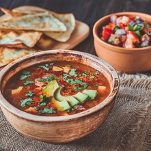 Pikantna zupa meksykańska fit przepis 

Pikantna zupa meksykańska

(E: 390kcal, B o.: 16.35g, T: 18.51g, W o.: 43.59g)

SKŁADNIKI:


Awokado - 1/4 sztuki (40g)
Cebula czerwona -...