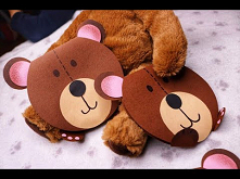 Misu z kółek. Zaproszenie miś, kartka miś