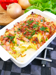 Zapiekanka obiadowa z boczkiem