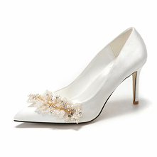 Eleganckie Kość Słoniowa Frezowanie Perła Rhinestone Buty Ślubne 2022 9 cm Szpilki Szpiczaste Ślub Czółenka Wysokie Obcasy