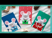 Jak zrobić Kartkę Świąteczną z Myszką (Dekoracje DIY)