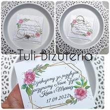 Podziękowania dla gości na wesele, chrzest święty, komunię, więcej wzorów na fanpage Tuli Biżuteria, zapraszam też do składania zamówień na maila tulibizu@o2.pl