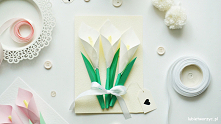Tutorial ukazujący sposób wykonania ślicznej kartki okolicznościowej z motywem kalii ;)