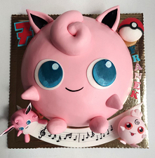 Różowy pokemon Jigglypuff jako tort.
Pracownia tortów Pink Sweets Shop, Gdańsk.
