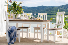 Białe meble do jadalni. Skandynawskie meble z litego drewna. meble-woskowane.com.pl #skandynawskiemeble #mebledrewniane #bialewnetrza