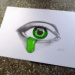 Green eye, zielone oko rysunek