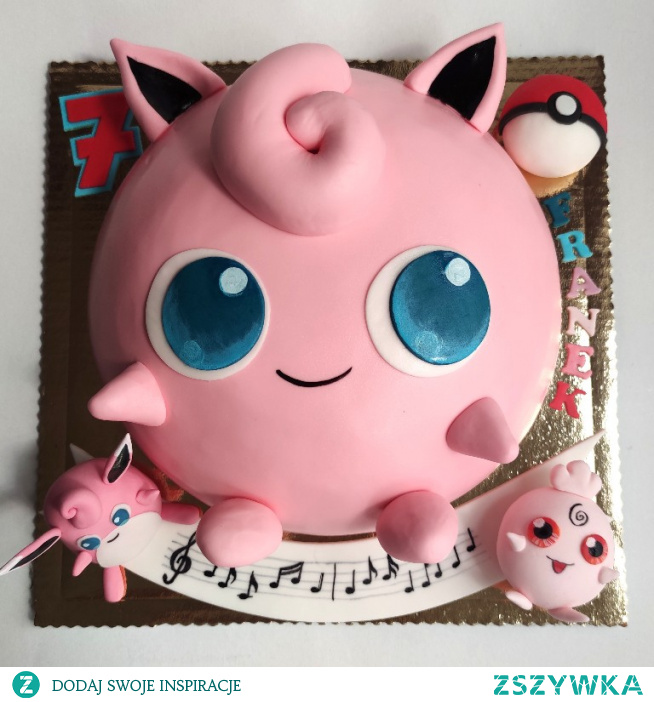 Różowy pokemon Jigglypuff jako tort.
Pracownia tortów Pink Sweets Shop, Gdańsk.
