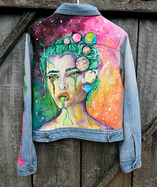 rękodzieło - dostępne  na olx pod nazwą  " Kurtka  damska  custom  Galaxy rozmiar L"