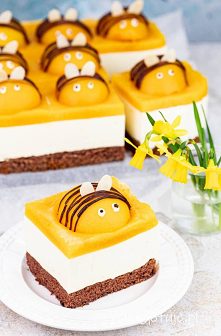 Ciasto pszczółka to niesamowicie piękny i super pyszny serniczek na zimno, który szykowany jest na puszystym kakaowym pieczonym biszkopcie. To przepis idealny na przywitanie wio...