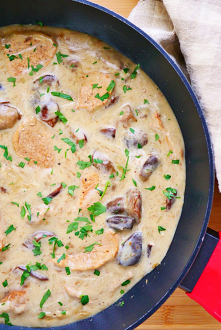 Polędwiczki w sosie grzybowym