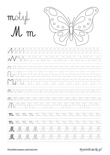 Literki dla dzieci, zabawy dla dzieci do druku pozwalające ćwiczyć motorykę ręki i piękne pismo, Anna Kubczak
Czas na kolejne szlaczki dla 6-cio latków. Nasz piękny motyl przygo...